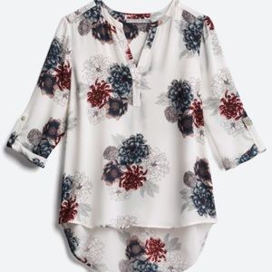 Daniel Rainn Koda Split Neck Floral Blouse